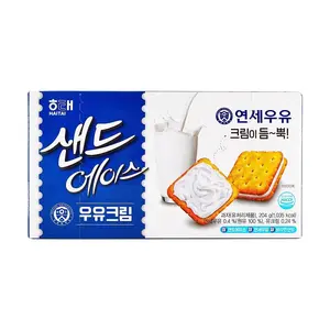 HAITAI ACE Cream Sandwich Cookies 204g - Korean Snack, Sweet Butter Biscuits, Light & Crispy Treat