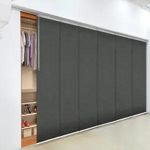 Smoke 6-Panel Single Rail Panel Track 70"-130"W x 91.4"H, Panel width 23.5" - 70% LIGHT-FILTERING