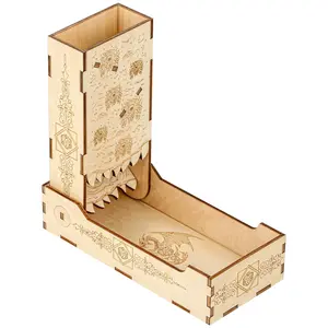 Wooden Dice Tower, 1 Set Foldable Dice Tower, Dice Game Tower, Desktop Dice Game Accessories for Role Playing Game, Party Entertainment