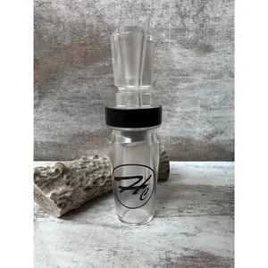 Haus Customs Clear Duck Call - Acrylic Single Reed Call with Lifetime Warranty on Finish & Tune - Easy to Use & Adaptable for Hunters - Bottles