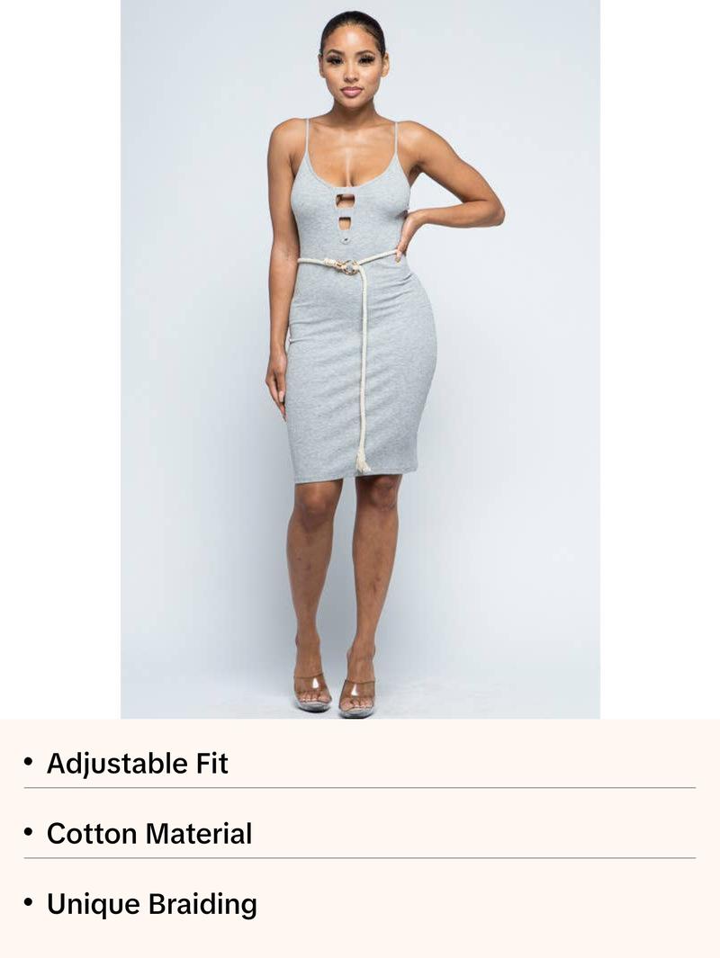 Double Circle Braided Rope Belt In Ivory