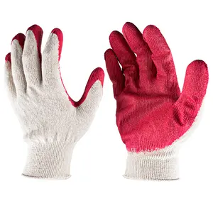 30/50/200/300 Pairs Red Work Gloves – Latex & Nitrile Coated Safety Gloves (Medium)