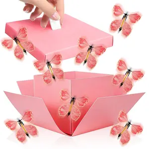 Butterfly-Themed Gift Box | Decorative Surprise Box for Birthdays, Valentine's Day，Weddings, Anniversaries & Christmas (Pink)