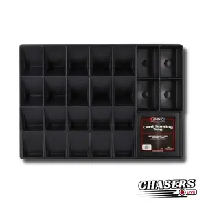 BCW Card Sorting Tray - 24 Cell for Trading Cards Sports Organizer with Clear Dividers by Chasers Live Inventory