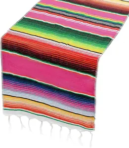 Mexican Table Runner 14x84 Inches Colorful Striped Table Runners Mexican Theme Party Decoration for Fiesta Party for Cinco de Mayo Serape Zarape Table Runner