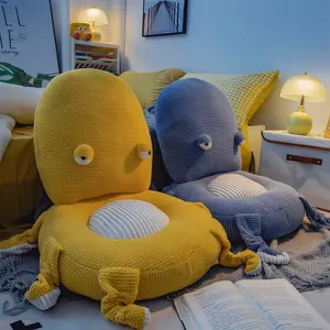 Funny Octopus Seat Cushion, Cute Big Eye Lazy Sofa, Bedroom Window Tatami Mat, Stress Relief Plush Chair Pad, Cozy Home Decor, Comfy Cushions
