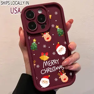 1pc Merry Christmas Theme Hot Print Suitable for Apple 11 12 13promax Mobile Phone Case Anti-fall iPhone14plus 15 Pro Max Protective Cover 7G XS XR