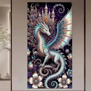 1 set DIY diamond painting kit, 5D diamond art set, DIY decoration dragon, castle, floral mosaic, diamond art, DIY art home decor, Wall Art Painting