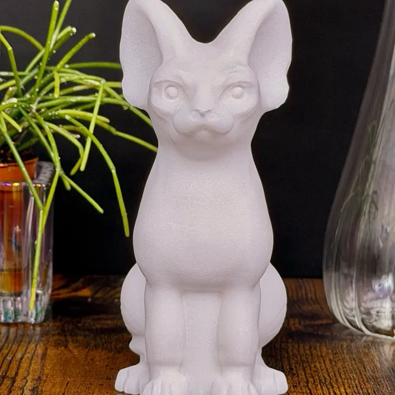 White Jade Sphynx Cat Carving, Auspicious Jade Decoration with Silver-Gold Clip for Everyday Jewelry Accessory Use