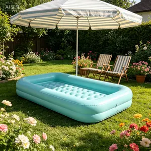 Portable Foldable Indoor/Outdoor Mattress, Ideal for Camping, Guest Rooms, and Overnight Use. Blue Starry Sky Pattern,  Lightweight Air Bed