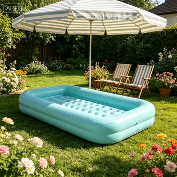 Portable Foldable Indoor/Outdoor Mattress, Ideal for Camping, Guest Rooms, and Overnight Use. Blue Starry Sky Pattern,  Lightweight Air Bed