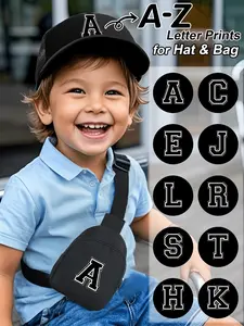 2pcs Kids 26 Letters Print Trucker Hat & Chest Bag Set, Fashionable and Versatile Casual Sun Hat with Portable Coin Purse, Adjustable Caps, Suitable for Boys and Girls in Spring and Summer Daily Outfits, Ideal as Back-to-School Gift