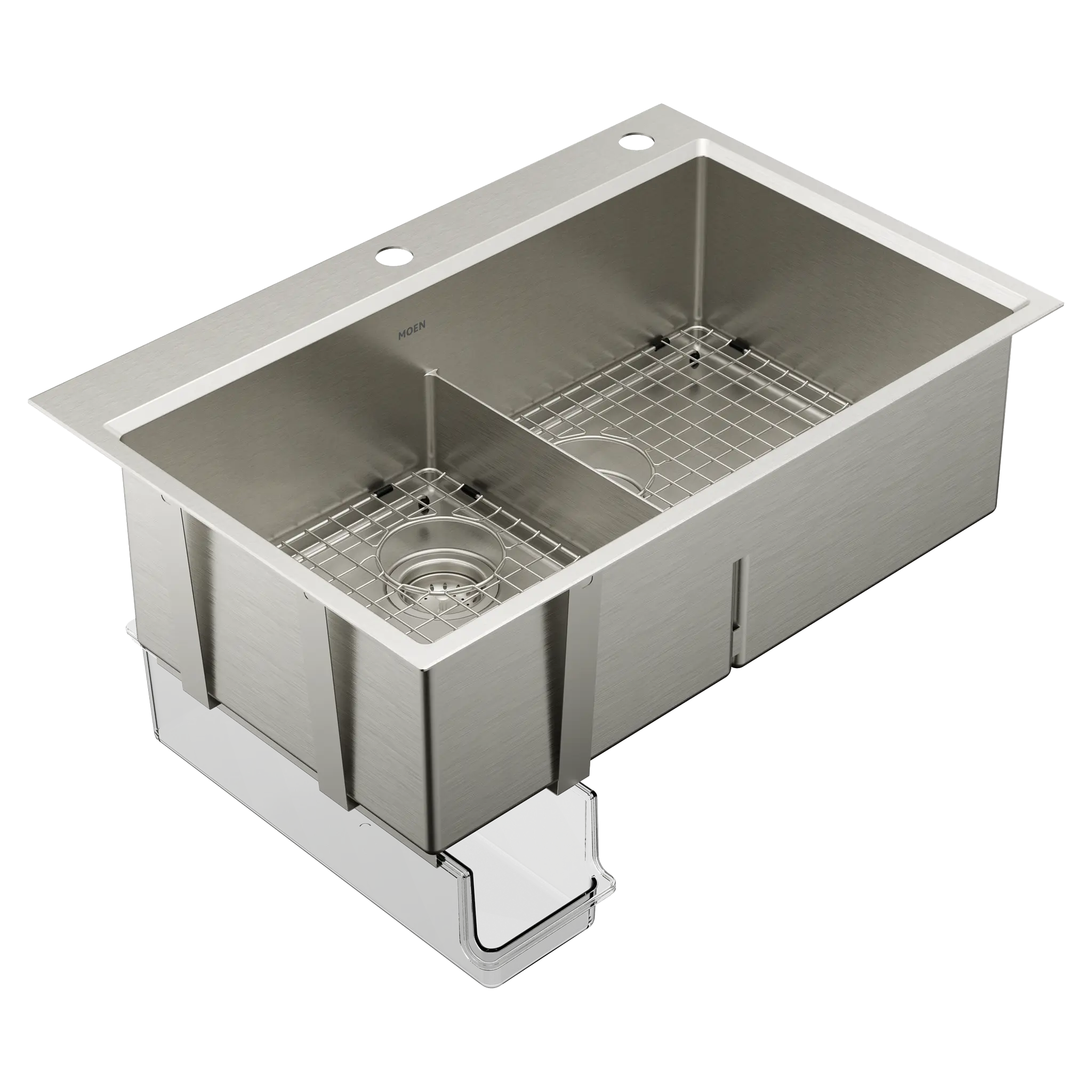 Luxe Chef™ 33” Workstation System Stainless Steel Dual Mount Double Bowl Sink
