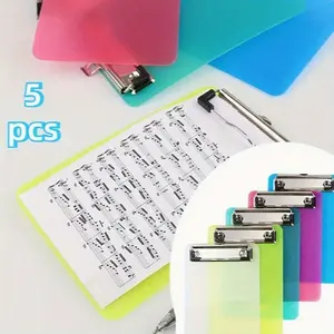 5 Pcs Mini Clipboards - Cute and Compact 4.7x7.3 Inches Pocket Size, Durable PET Plastic, Suitable for Daily Office Use, Note Size, A6