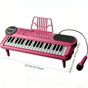 37-Key Kids Electronic Keyboard with Microphone - Foldable USB Rechargeable Folding Piano, Musical Enlightenment Educational Interactive Toy, Perfect Gift for Children