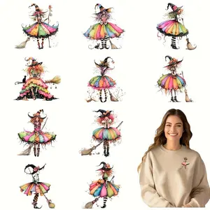 Wizard Series DTF Transfer Sticker, Colorful Washable Iron-on Transfer Sticker, DIY Decoration for Clothing, Masks, Jeans & Backpacks, DIY Material