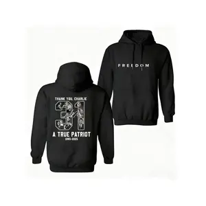 Thank You Charlie Patriotic Hoodie, Street Style Casual Wear, Comfortable Fabric, Unisex Fashion, TikTok Trend, Fall & Winter