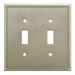 Cosmas 65004-SN Satin Nickel Double Toggle Switchplate Cover