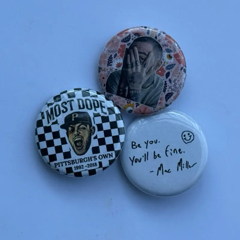 Mac Miller - Set of 3 1.25 Inch Buttons with Most Dope and You’ll Be Fine