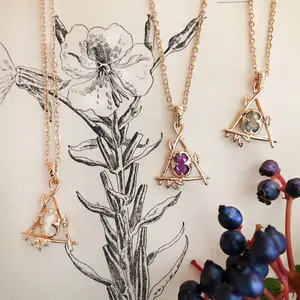 Memento Mori Designs NYC -The Fae Necklace- Labradorite - Amethyst - Crystal Quartz- jewelry