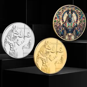 1 Count Challenge Coins Egypt Death Protector Anubis Coins Lucky Coin Gift for Collector Party Supplies