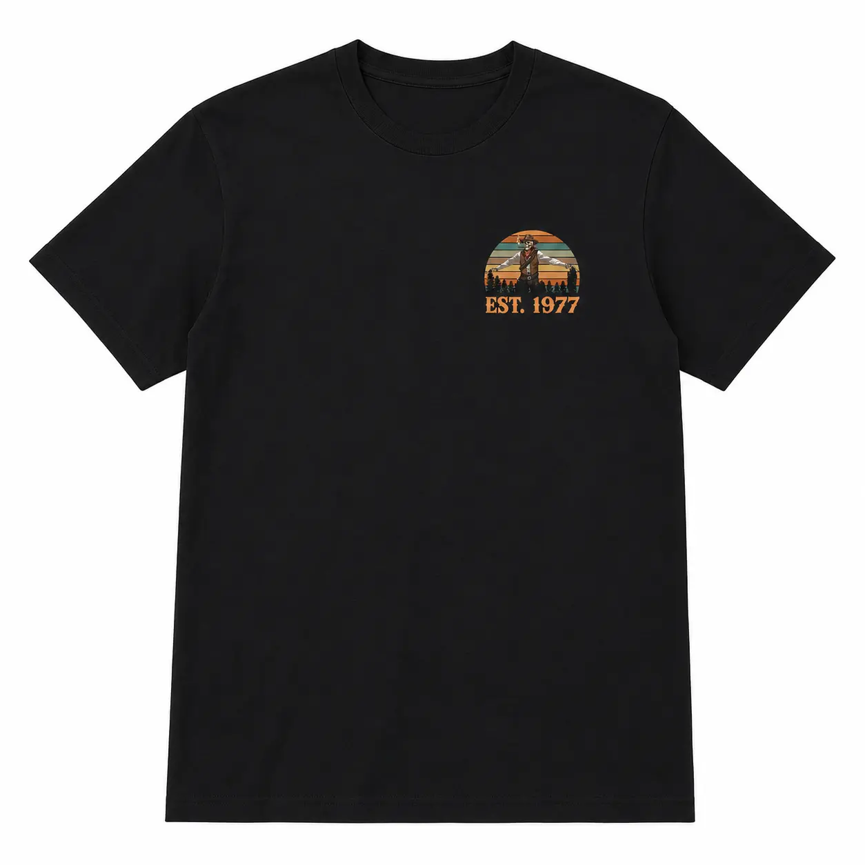 Men's Unisex Vintage Western Retro Graphic T-Shirt - Gen X Target, Short Sleeve, Round Neck, "You're A Daisy If You Do" Print, Smooth Cotton-Polyester Knit Fabric, Military Style, Seamless Body, All Seasons Casual Basic Top, Tops