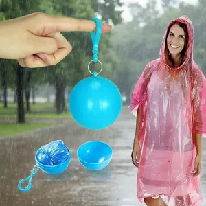 Compact Foldable Rain Poncho Keychain: Emergency Disposable Raincoat for Outdoor Camping Fishing Hiking Must-Have Waterproof Gear Lightweight Travel Accessory Packable Instant Use.