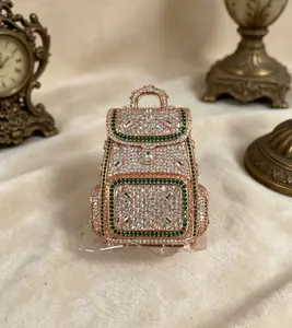 2427  Backpack Shaped Iced Pendant, Next Level Hip-Hop Bling, Unique Streetwear Jewelry, Stand Out from the Crowd, Ideal Gift for Rapper, Biker & Trendsetter