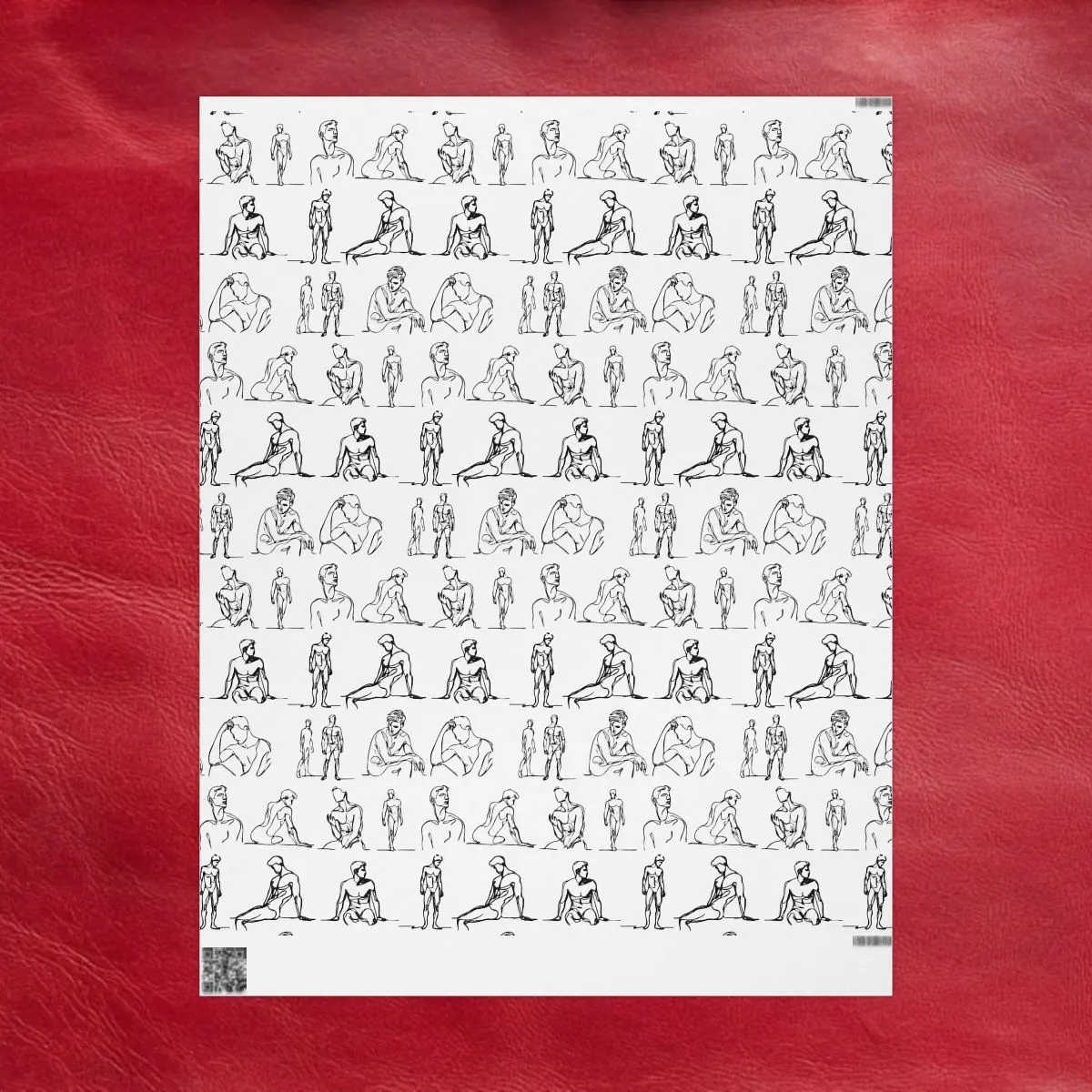 Matte Wrapping Paper Abstract Male Figure Drawing, All Occasions Wrapping, Gift Wrap Sheets, Line Art Gift Wrap, Abstract Figures Paper, Birthday, Holidays Wrap