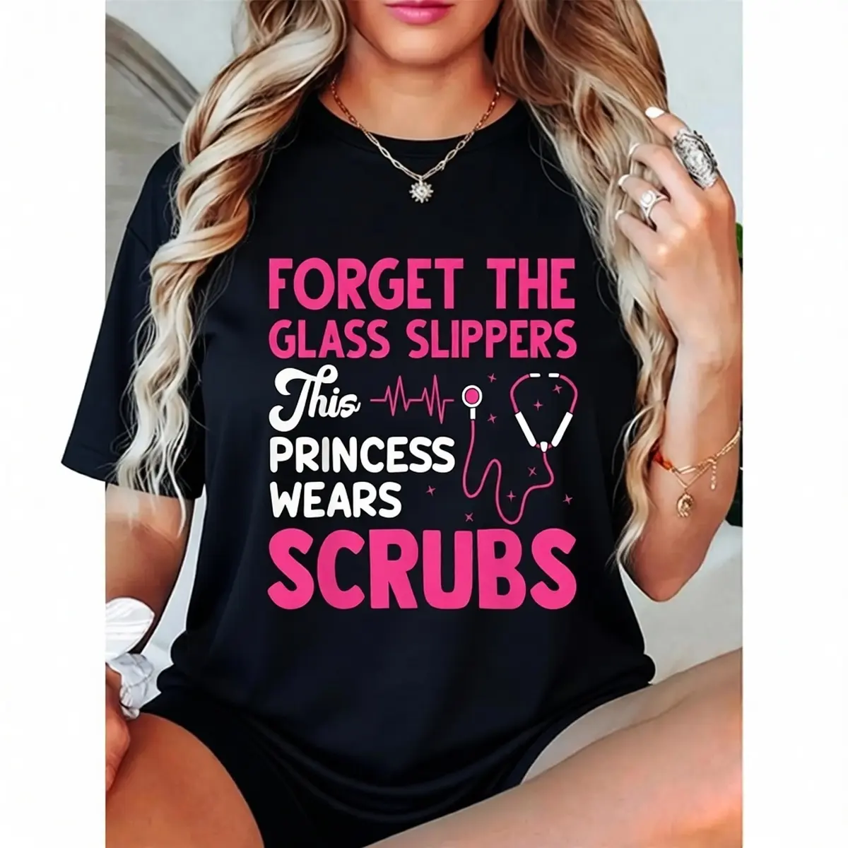 Men's Streetwear Tshirt with Funny Nurse Graphic Print - Shortsleeve Crew Neck Classic Fit Fashion Tee