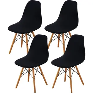 GOSTADY   Mid Century Modern Dining Chair Covers Printed Shell Chair Cover Lounge Armless Chair Cover Stretchable Slipcovers for Kitchen, Office, Dining Room and Living Room(Set of 4)