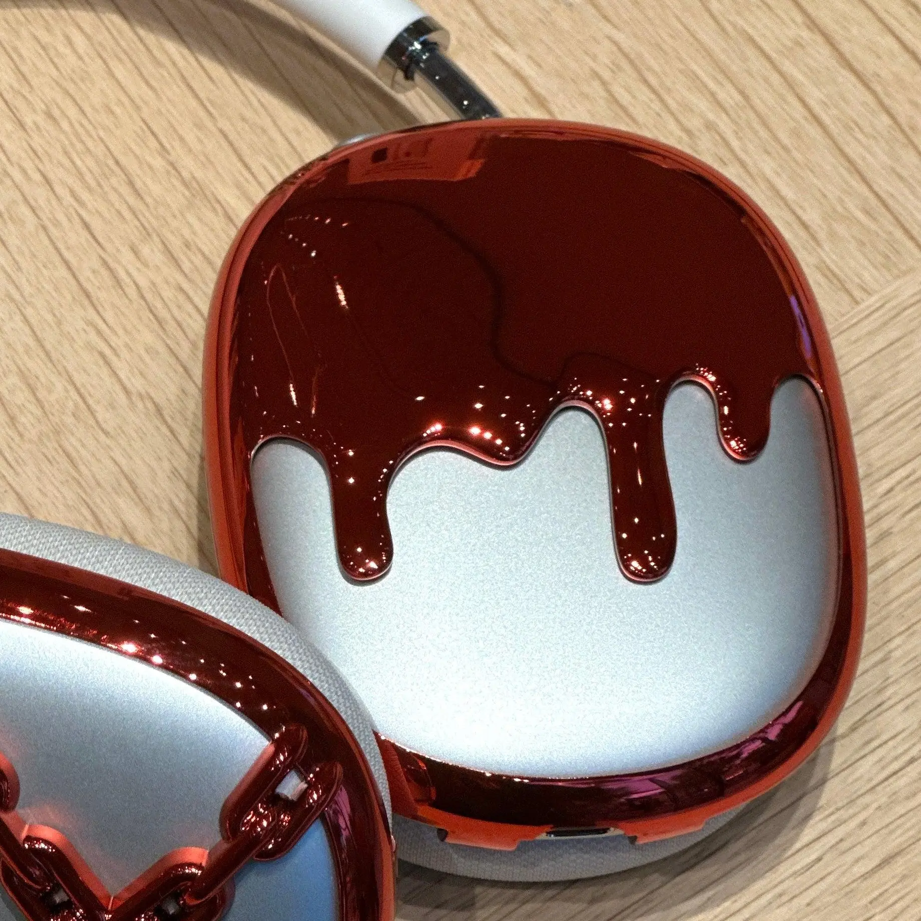 qlix Red Drip Frames for AirPods Max 1 & 2, Durable Lightweight
