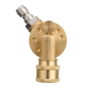 Pressure Washer Pivoting Coupler, 1/4” Quick Connect Gutter Cleaner Attachment, 240 Degree with 7 Angles for Power Washer Spray Nozzle, 4500PSI
