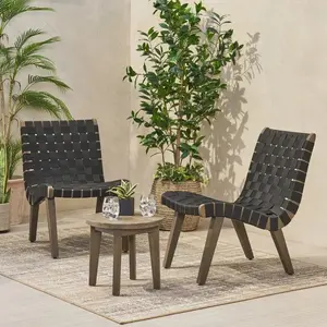 Outdoor 3-Piece Wood Patio Seating Set