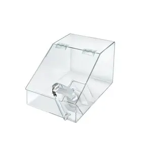 Azar Displays 1.5 Gallon Acrylic Candy Bin with Lift-Open Top and Scoop, Clear
