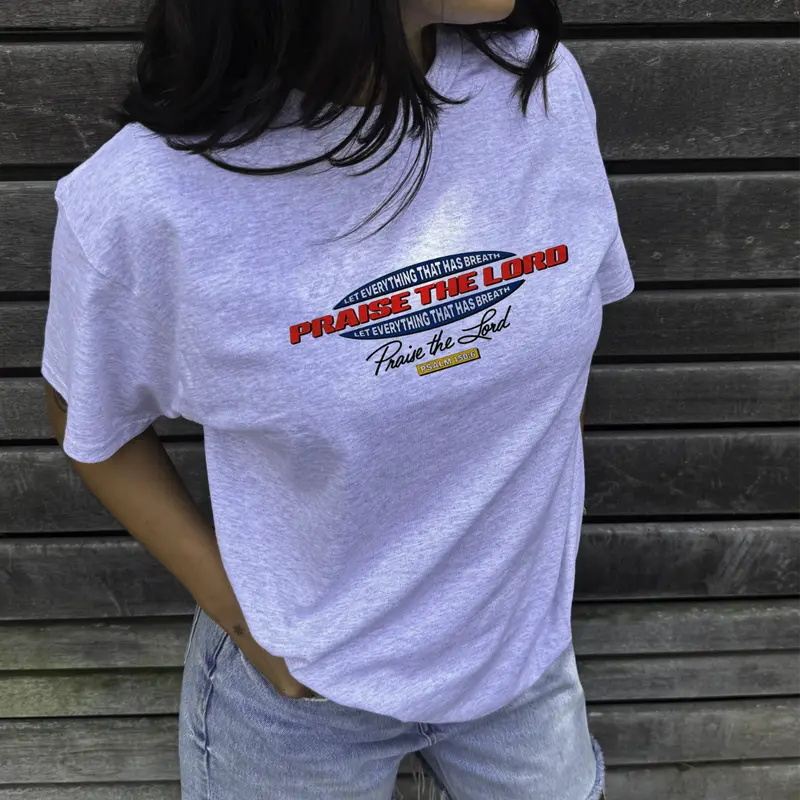 Y2K PRAISE THE LORD Retro Tee, Vintage Graphic T-shirt, Christian Clothing Womenswear Top Cotton Casual Unisex, Gift For Men Women