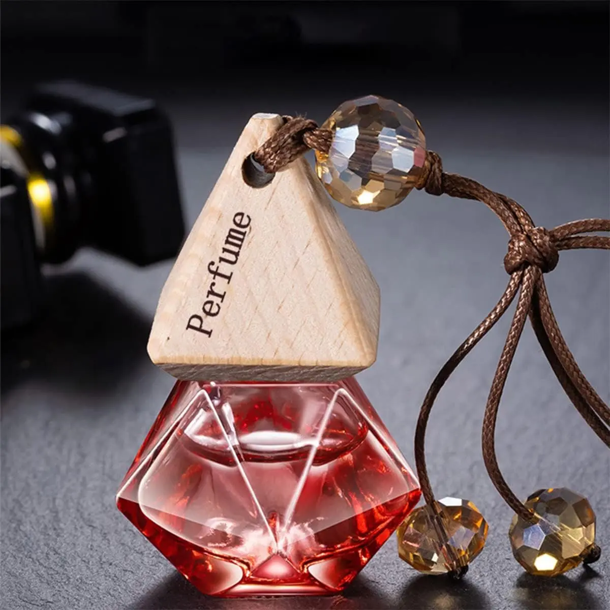 Car Perfume Pendant, Indulge in Luxury: Rearview Hanging Essential Oil Diffuser Bottles with Cologne Rose Jasmine Perfume for Car Air Freshener