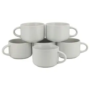 10 Strawberry Street Set of 6 Wazee Matte Oversized Mugs