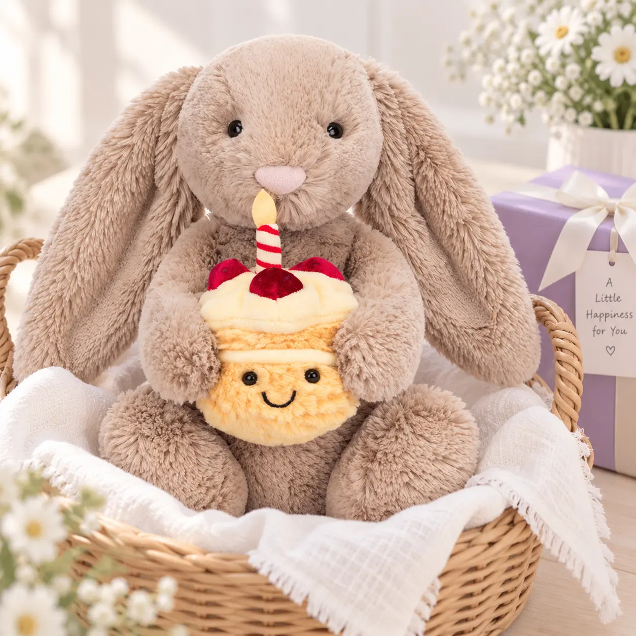 Jellycat Birthday Bunny, Jellycat Bashful Bunny, Bunny with Birthday Cake, Birthday Bunny Plush, Jellycat Birthday Gift, Cute Bunny Stuffed Animal, Rabbit Plush Gift, Birthday Cake Plush, Jellycat Collector Gift, Cute Birthday Gift.