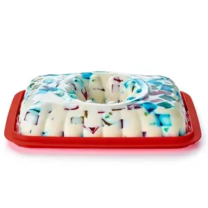 Jel Party Fluted Mold for Large Capacity Desserts & Appetizers - Easy Unmolding, Multi-Purpose Tray/Cover, Dishwasher Safe, Perfect for Layered Fiesta Dip, Mosaic Gelatin, No Bake Cheesecake