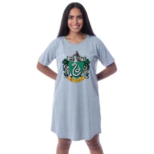 Harry Potter Womens' Hogwarts All Houses Wizarding World Nightgown Sleep Pajama Shirt