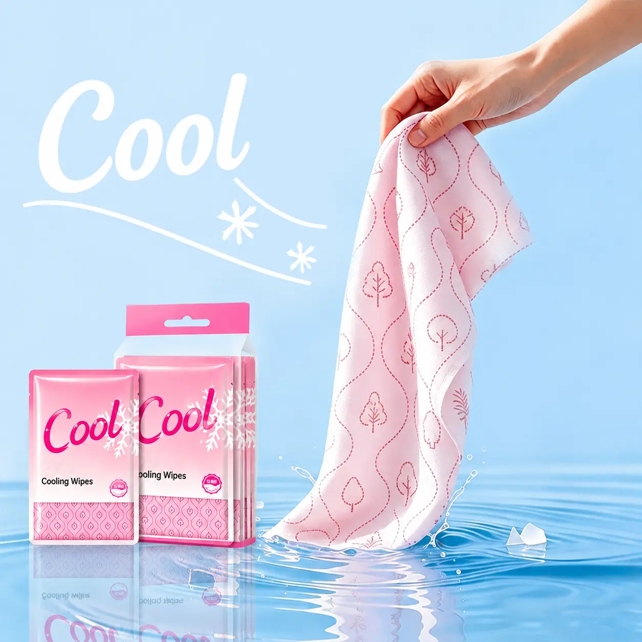 5 Pack Cooling Body Wipes, Alcohol-Free Cooling Towelettes Cooling Towel Alternative for Outdoor Sports, Camping, Hiking, Workout & Hot Weather