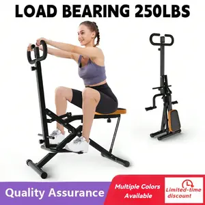 Squat Machine Glutes Workout Adjustable Resistance Foldable Exercise Equipment Leg Exercise Machine with 250lbs Weight Capacity, Rowing Machine
