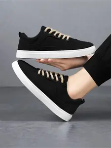 2025 New Canvas Men's Shoes: Niche, Versatile Casual Footwear Student Soft-Sole Sneakers Trendy Canvas Shoes Sports Shoes Hemp Rope Lace-Up Design Breathable Mesh Upper Ideal for Outdoor Activities and Strolling Soled Shoes