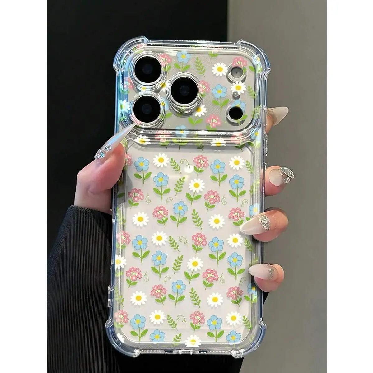 Minimalist Spring Floral Daisy Transparent Phone Case with Reinforced Corners, Soft Protective Cover for iPhone 11/13/14/15/16/17 Max, Suitable for Daily Use, Anniversary Gift phone case phone cases iphone 17 phone case,back to school,back to school haul