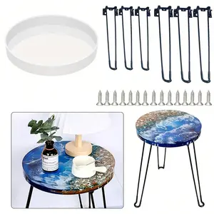 1 Piece 14in Large Silicone Mold, Super Big River Table Resin Mould, Round Table Tray Board Epoxy Resin Silicone Mould, DIY Craft Mould