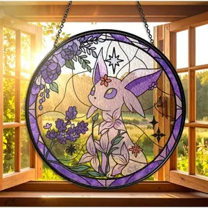 Suncatcher Pu.rp.l.e Anime Esp.e.0.n Home De.c0.r Gift Lavender Es.p.0n Floral Suncatcher Gifts