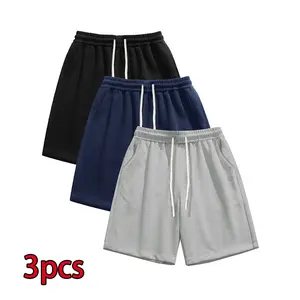 Men’s 3-Pack Summer Shorts — Casual Solid-Color Fashion Shorts with Drawstring Waist, Suitable for Daily Wear and Sports