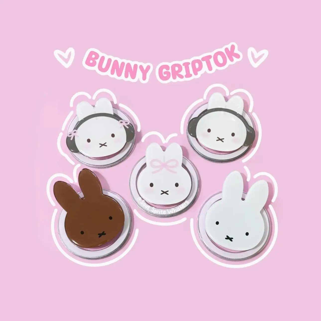 White Rabbit Phone Holder, Bunny Phone Grip, Stand, Accessory