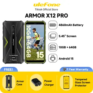 Ulefone Armor X12 Pro/Armor X12 Long Battery Rugged Phone, 5500mAh Big Battery, IP68 Waterproof, 4G Unlocked, 6.5" Screen, Durable for Hiking/Camping/Outdoor/Construction Work